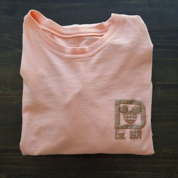 Disney Parks Womens Long Sleeve Spirit Jersey Sz XL Rose Gold All Cotton - Picture 10 of 10